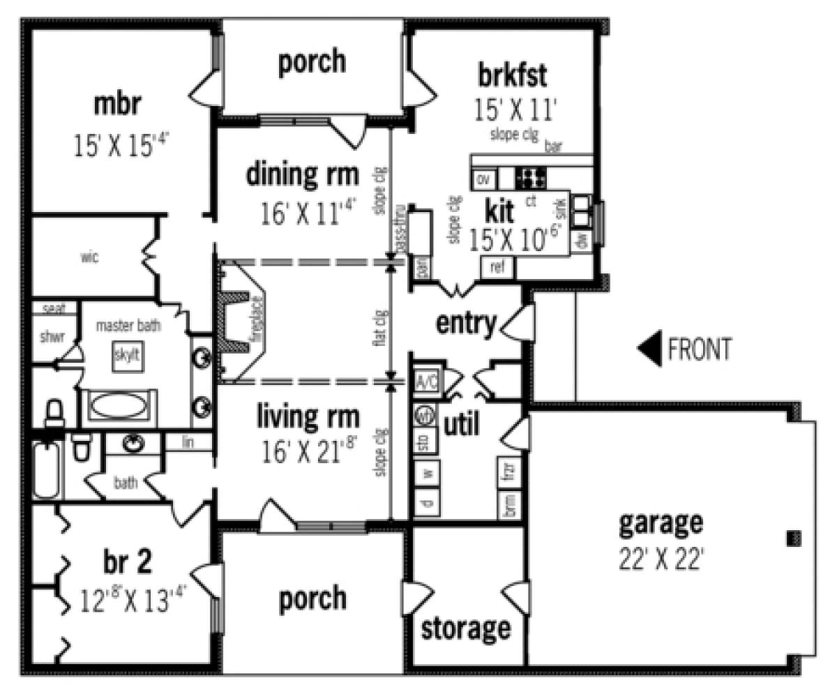 Floorplan 1 for House Plan #048-00110