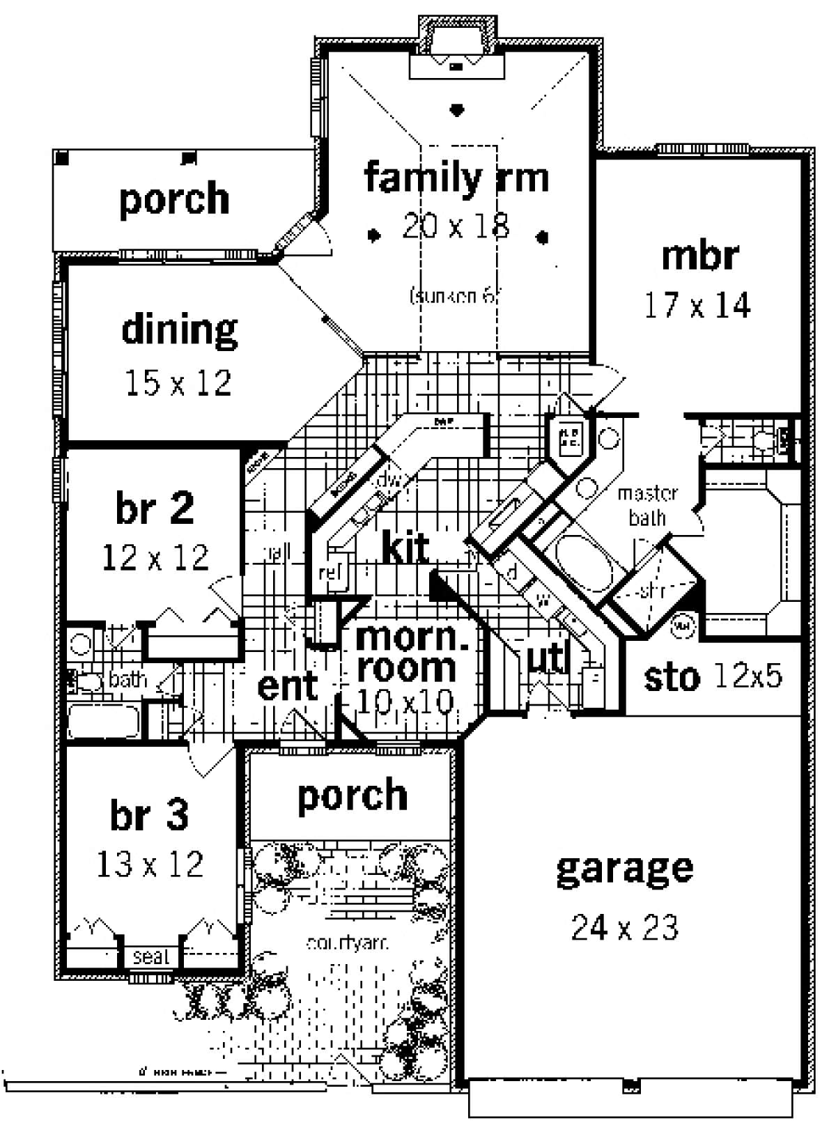 Floorplan 1 for House Plan #048-00111