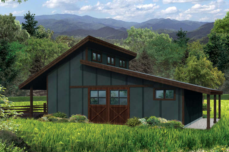 Barn House Plan #035-00766 Elevation Photo