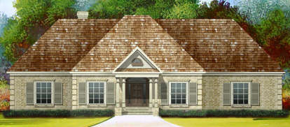 European House Plan #6082-00103 Elevation Photo