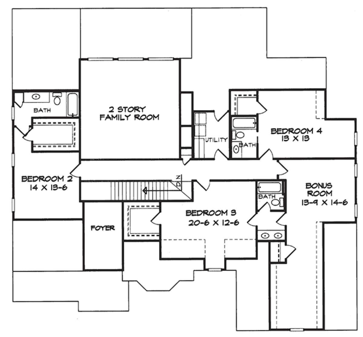 Upper for House Plan #6082-00109