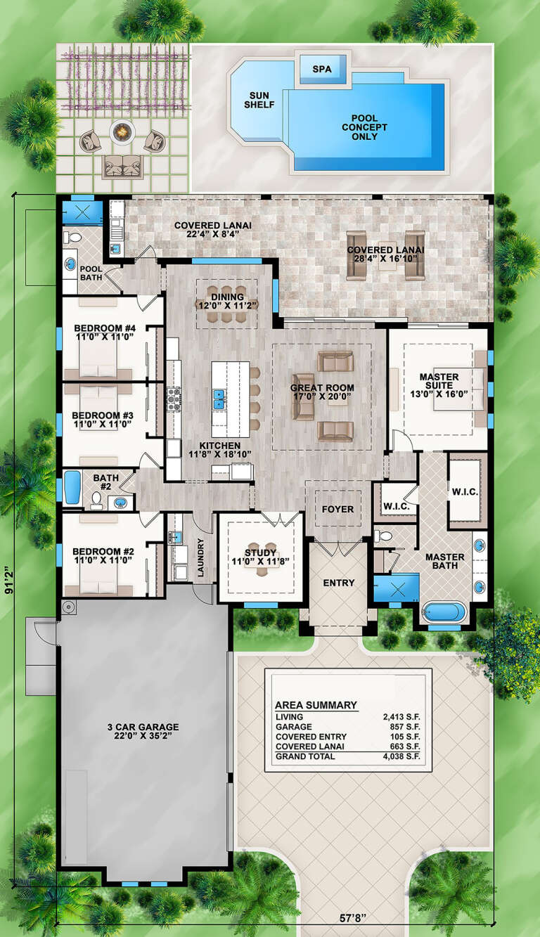 House Plan House Plan #18265 Drawing 1