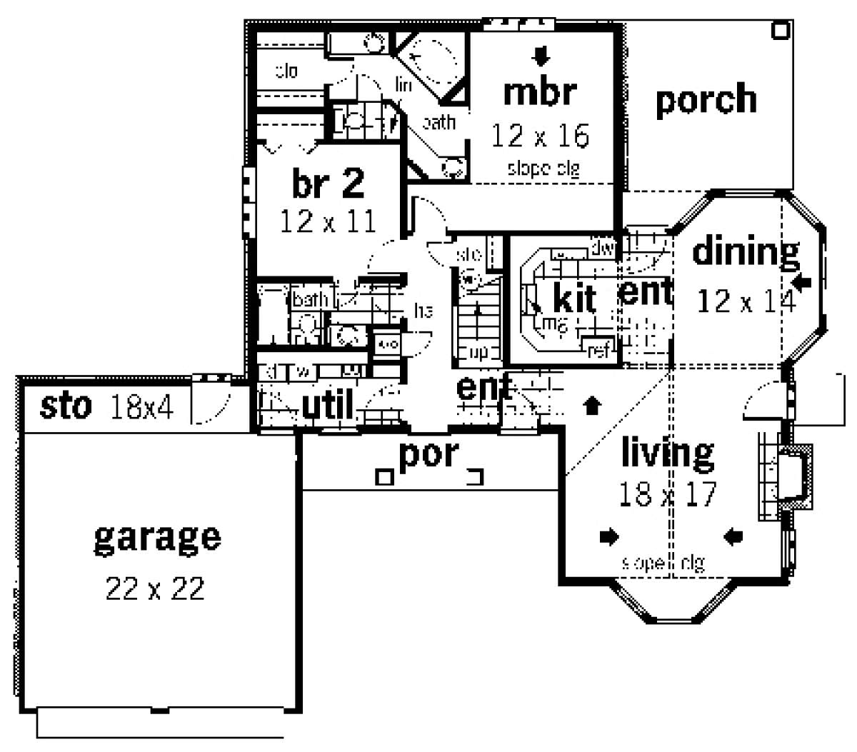 Floorplan 1 for House Plan #048-00113