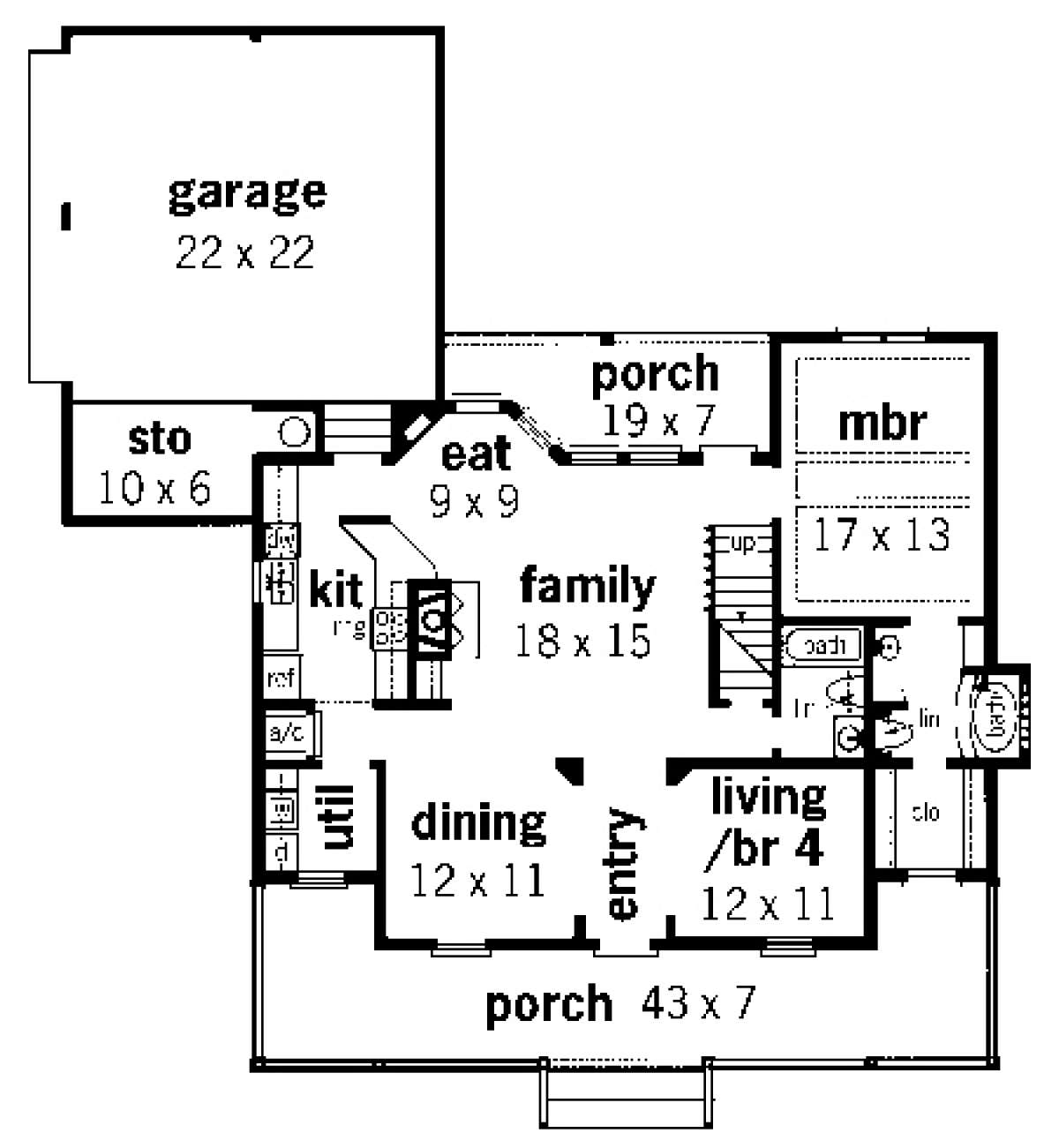 Floorplan 1 for House Plan #048-00114