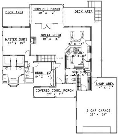 Main Floor for House Plan #039-00451