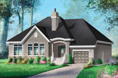 European House Plan #6146-00307 Elevation Photo