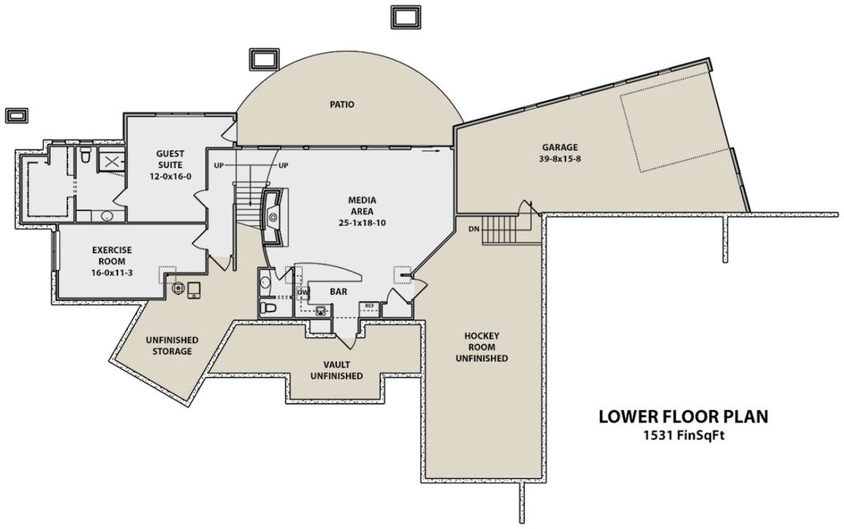 Basement for House Plan #5631-00062