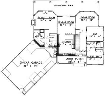 First Floor for House Plan #039-00453