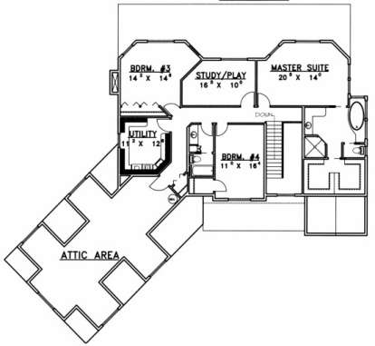 Second Floor for House Plan #039-00453