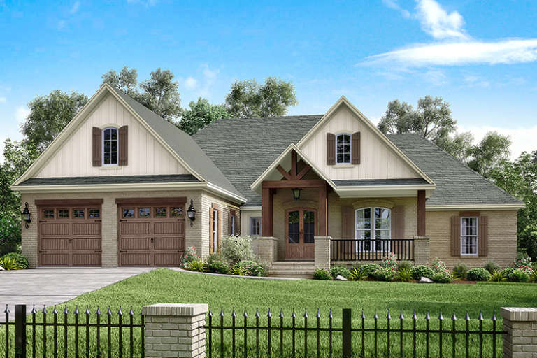 French Country House Plan #041-00155 Elevation Photo