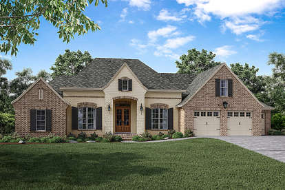 French Country House Plan #041-00158 Elevation Photo