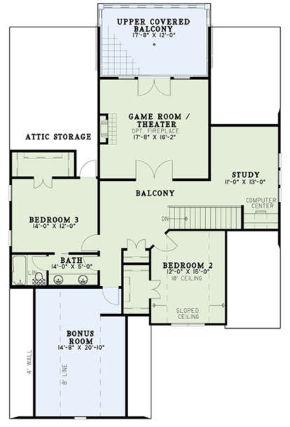 Upper for House Plan #110-01047