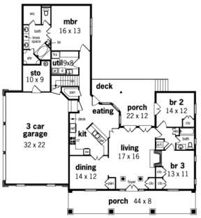 Floorplan 1 for House Plan #048-00117