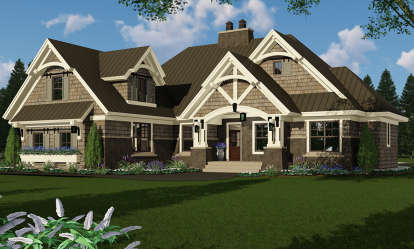 Craftsman House Plan #098-00273 Elevation Photo