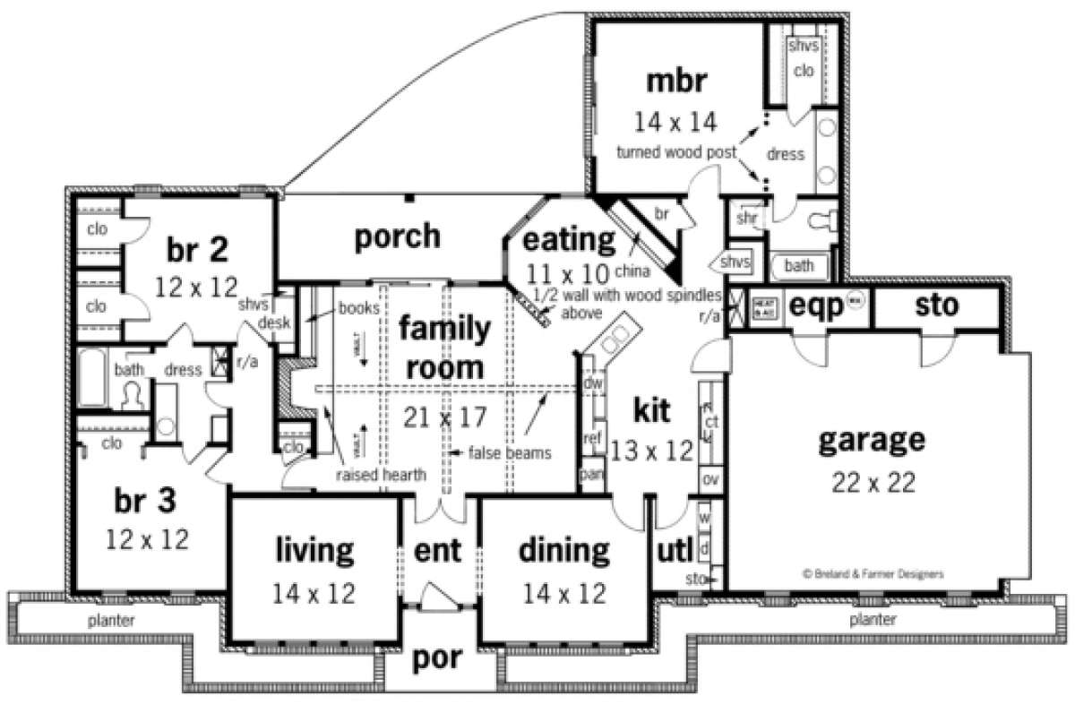 Floorplan 1 for House Plan #048-00118