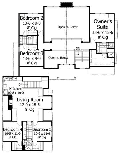 Second Floor for House Plan #098-00284