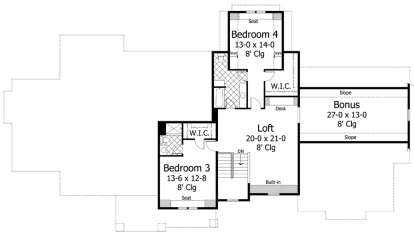 Upper for House Plan #098-00285