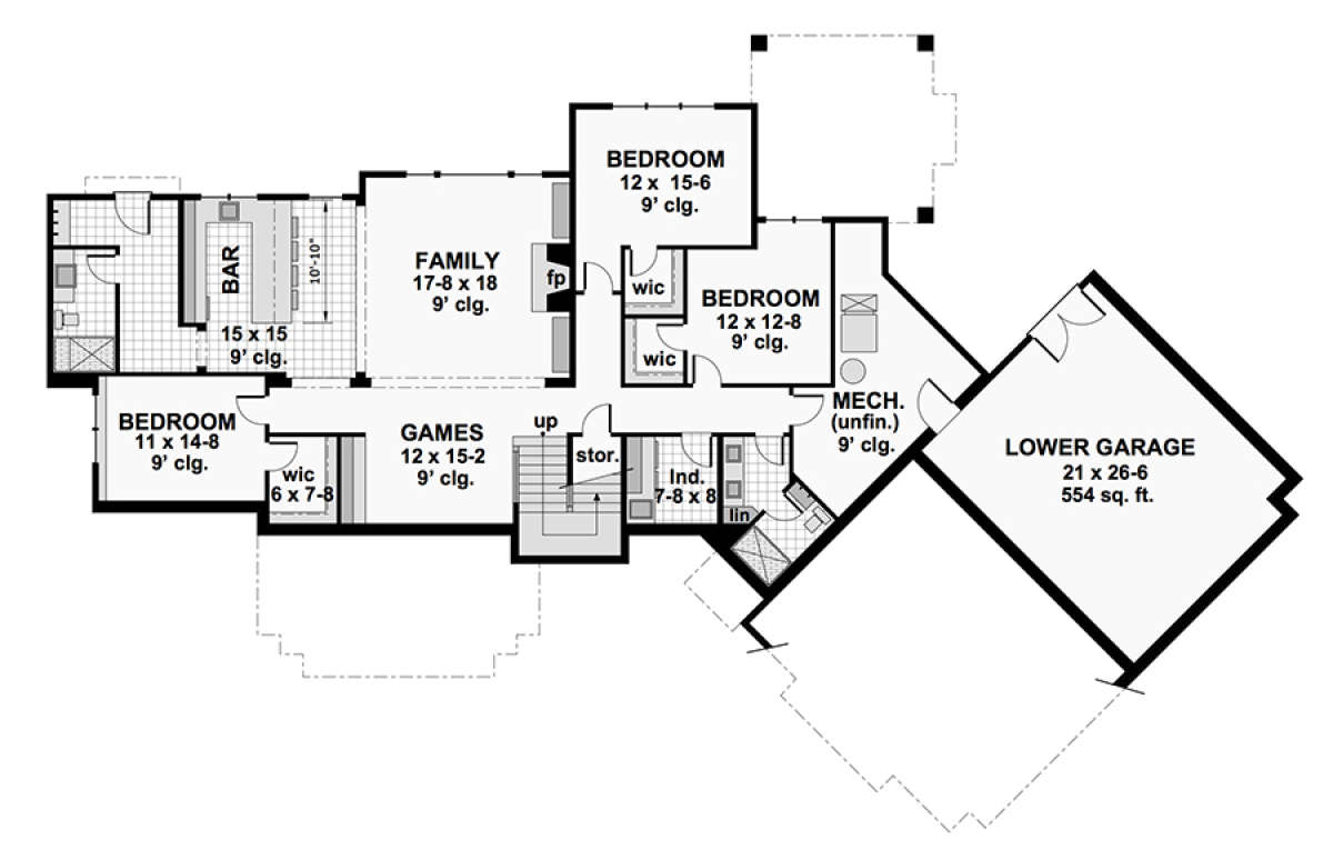 Basement for House Plan #098-00288