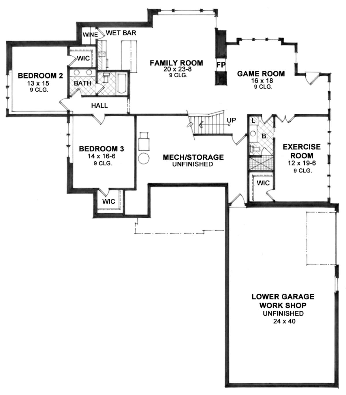 Basement for House Plan #098-00290
