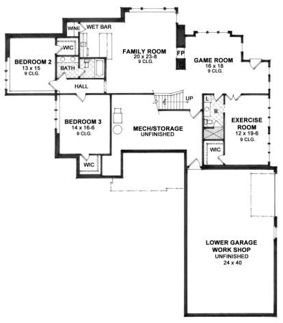 Basement for House Plan #098-00290