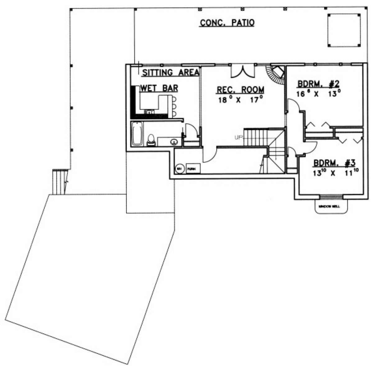 Basement Floor for House Plan #039-00454