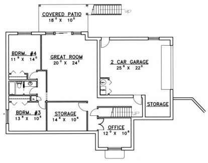 Basement Floor for House Plan #039-00456