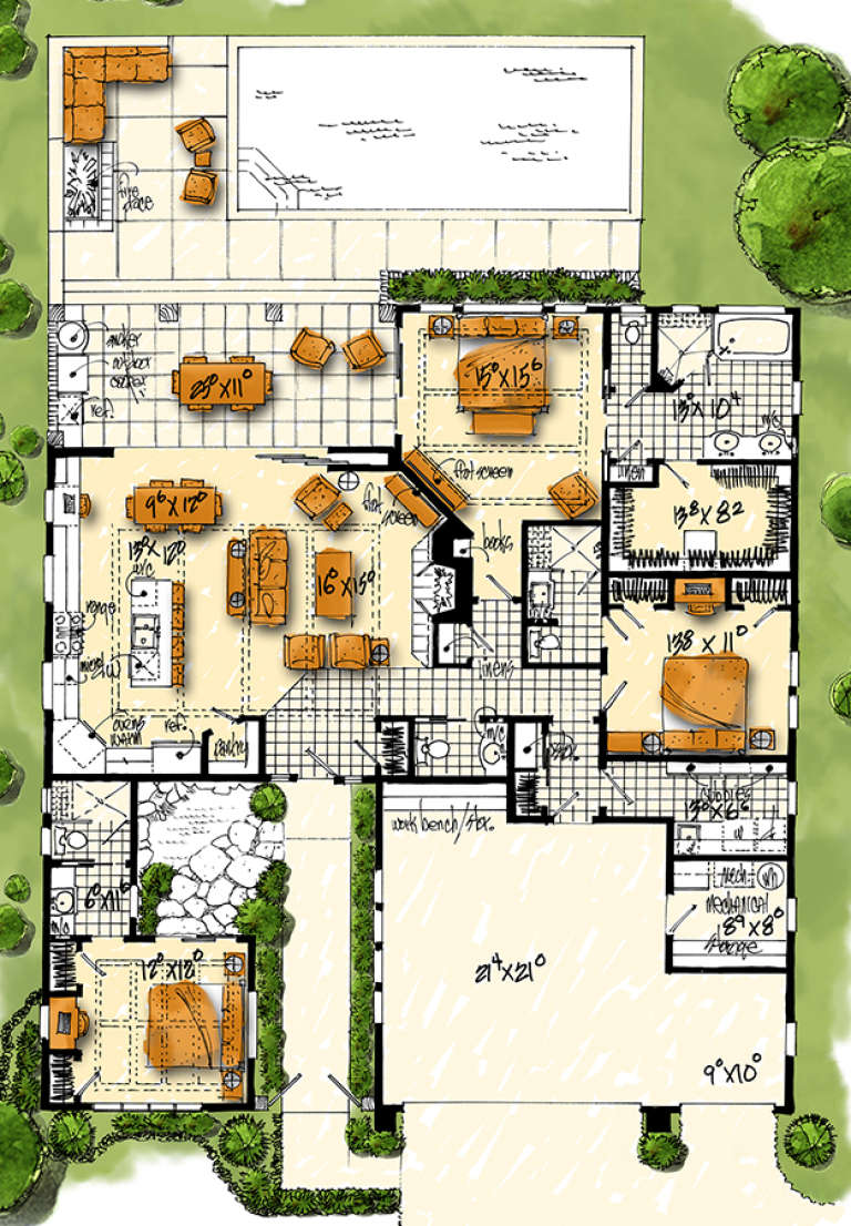 House Plan House Plan #18398 Drawing 1