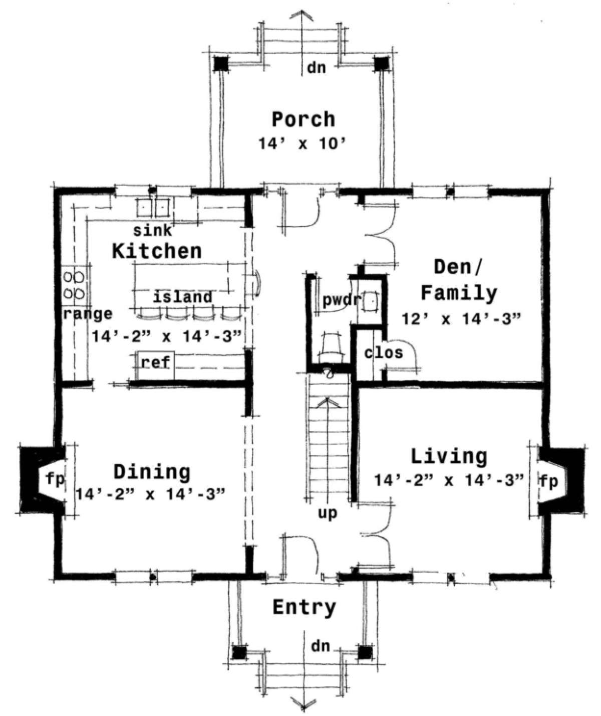 First Floor for House Plan #028-00027