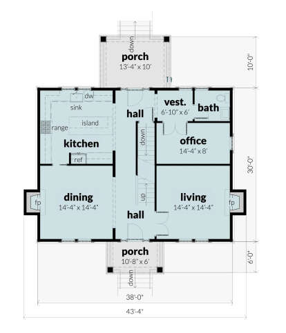 First Floor for House Plan #028-00027