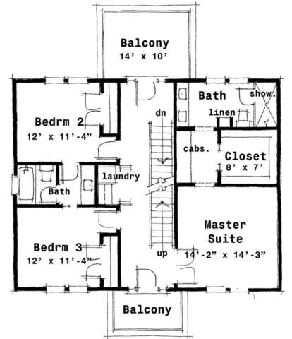 Second Floor for House Plan #028-00027
