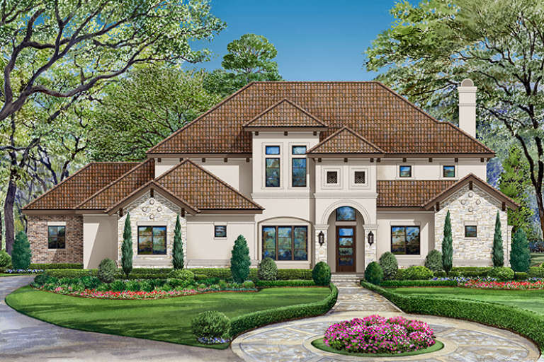 Mediterranean House Plan #5445-00266 Elevation Photo