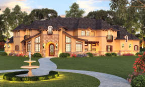 European House Plan #5445-00267 Elevation Photo