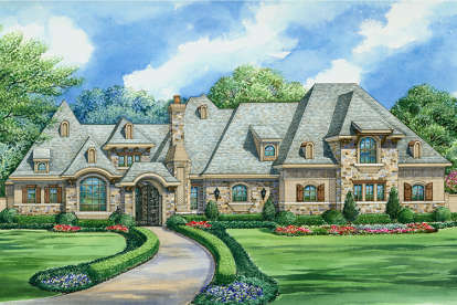 French Country House Plan #5445-00271 Elevation Photo