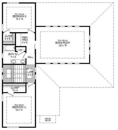 Second Floor for House Plan #940-00032