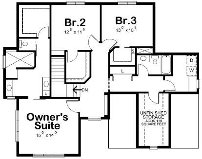 Second Floor for House Plan #402-01457