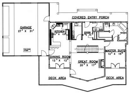 First Floor for House Plan #039-00463