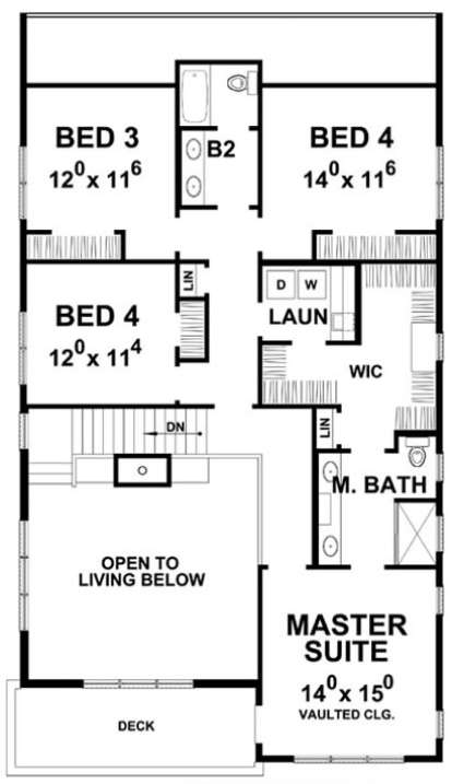 Second Floor for House Plan #402-01460