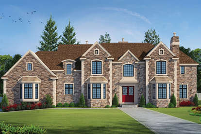 French Country House Plan #402-01462 Elevation Photo