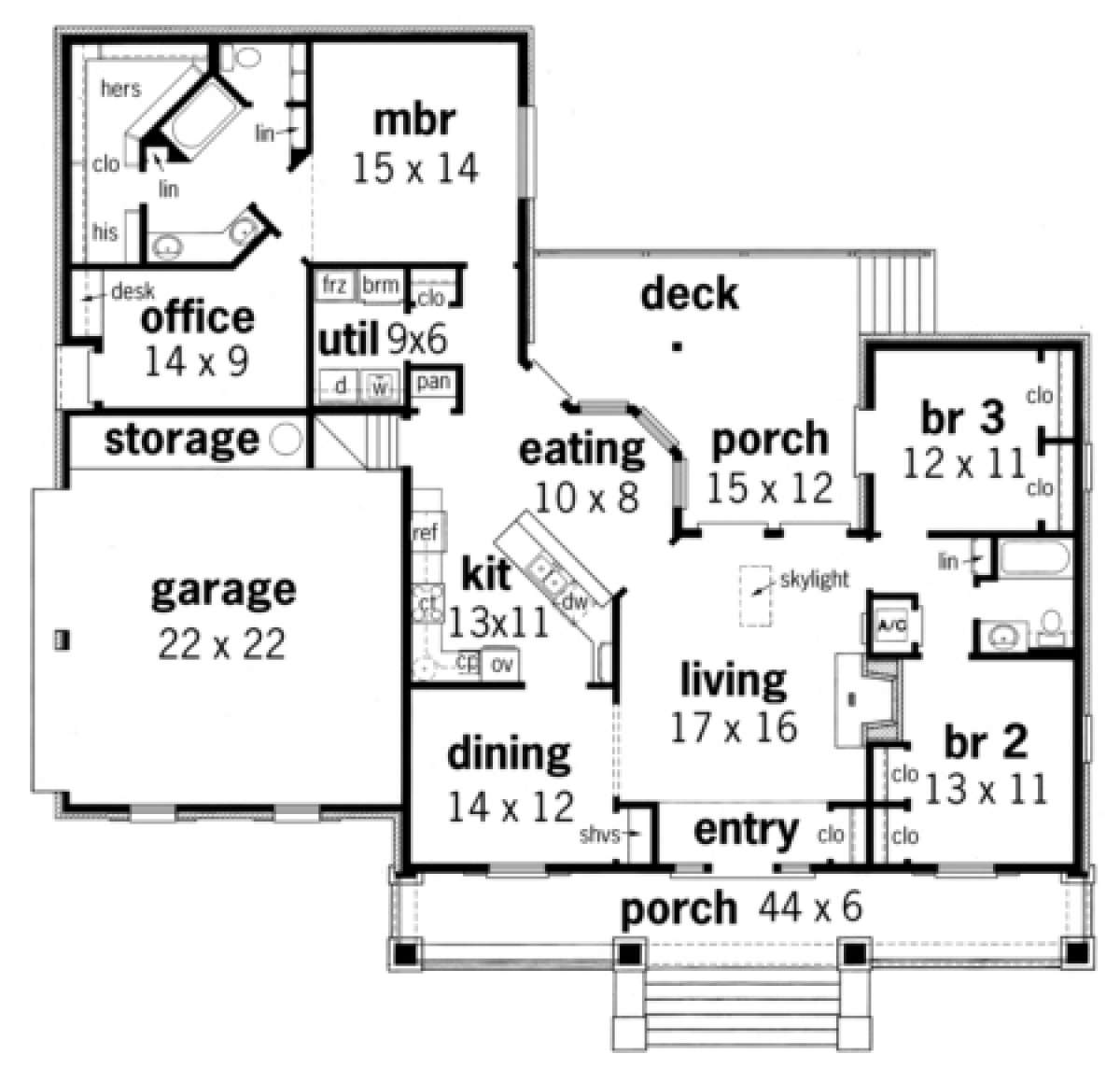 Floorplan 1 for House Plan #048-00119