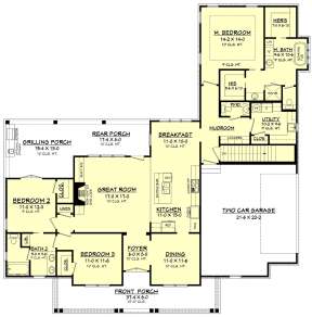 With Basement Stair Location for House Plan #041-00162