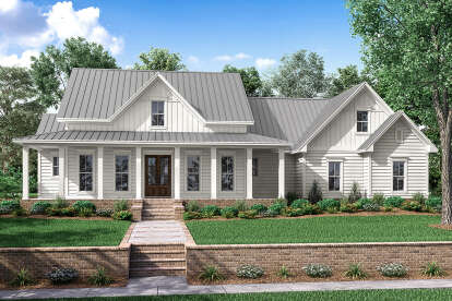 Farmhouse House Plan #041-00166 Elevation Photo