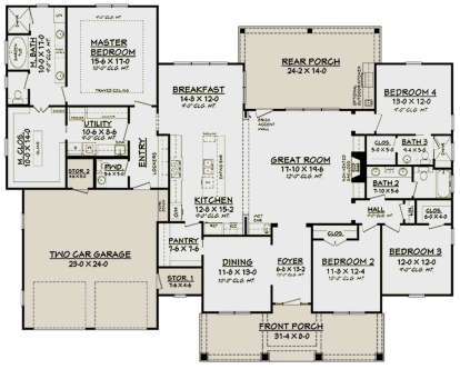 Main Floor for House Plan #041-00167
