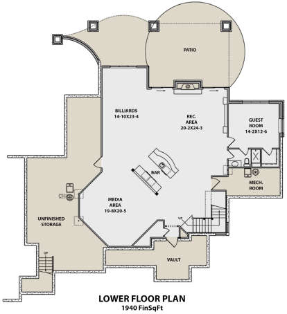 Basement for House Plan #5631-00072