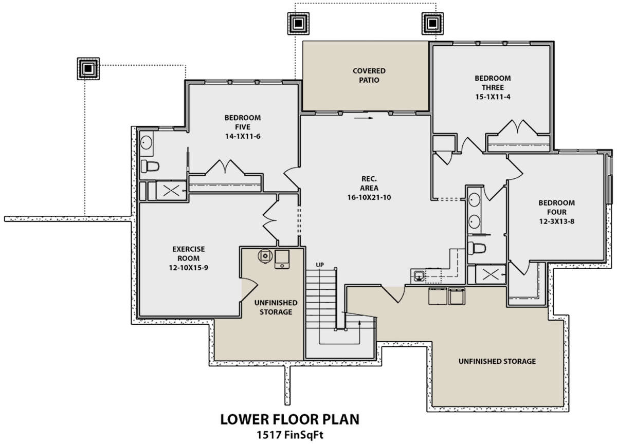 Basement for House Plan #5631-00073