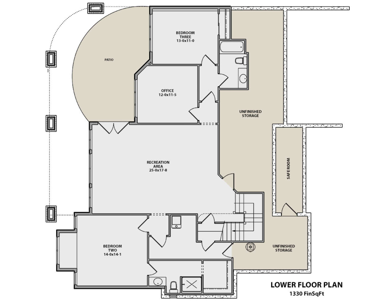 Basement for House Plan #5631-00076