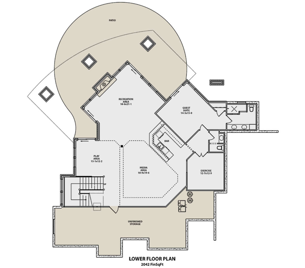 Basement for House Plan #5631-00078
