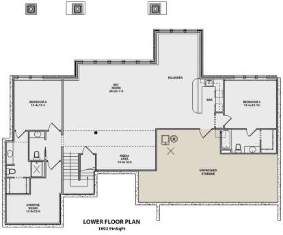 Basement for House Plan #5631-00079