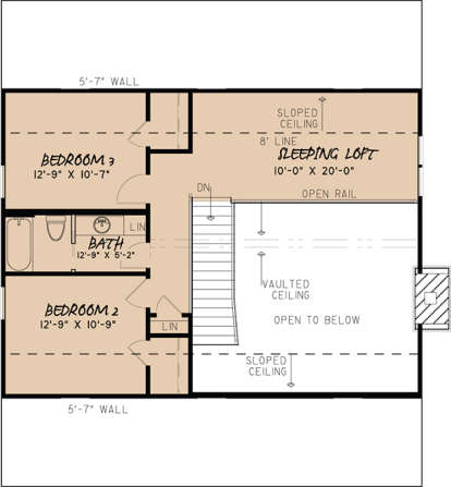 Upper for House Plan #8318-00037