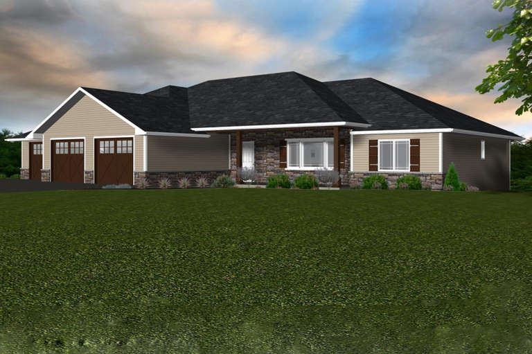 Ranch House Plan #5678-00005 Elevation Photo