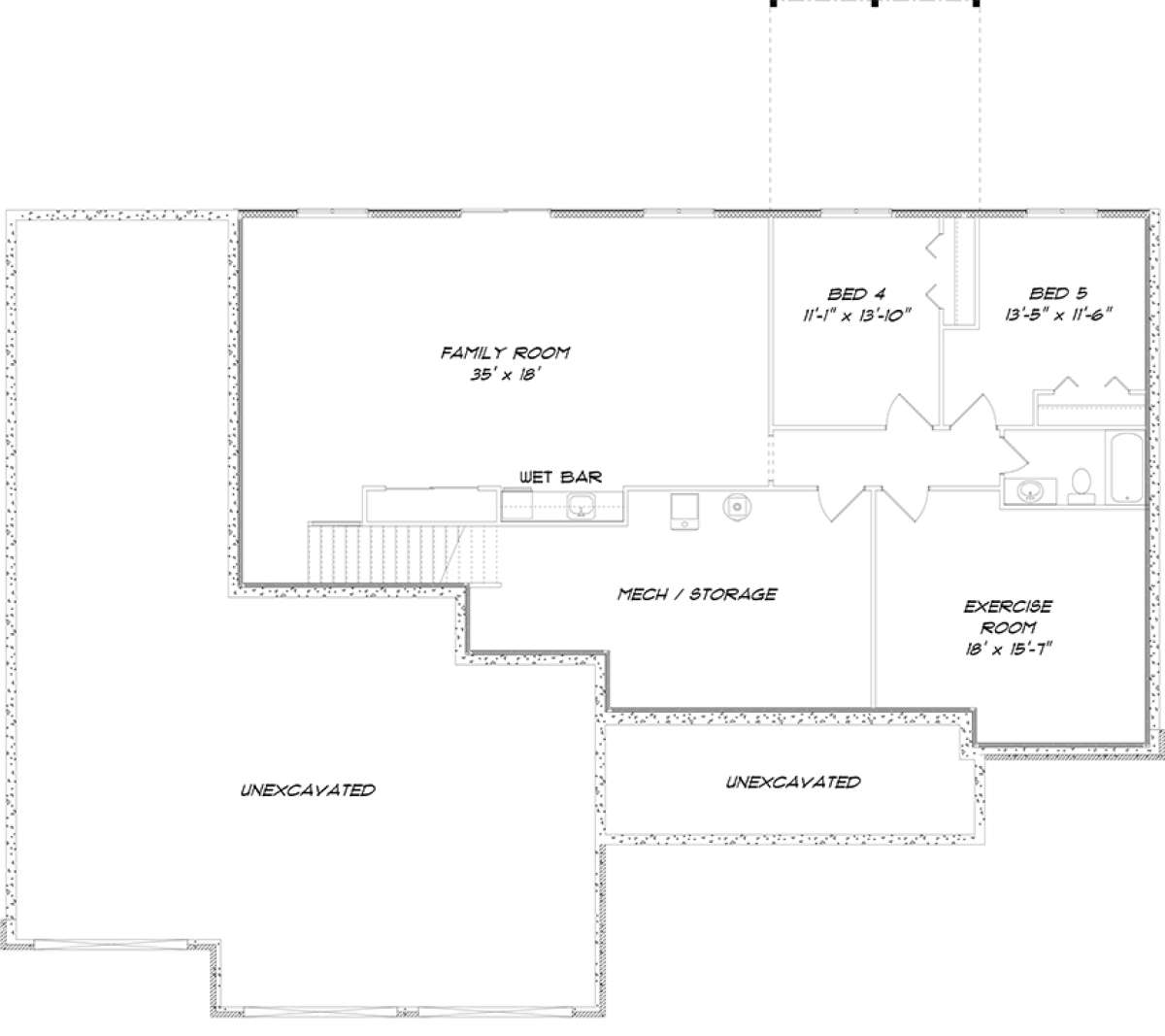 Basement for House Plan #5678-00005